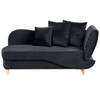 Beliani MERI - Chaise longue-Zwart-Fluweel