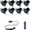 LED Veranda Spot Complete Set - Velvalux - 8 Stuks - 3W - Warm Wit 3000K - Dimbaar - Waterdicht IP65 - Inbouw - Rond -