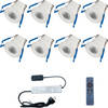 LED Veranda Spot Complete Set - Velvalux - 8 Stuks - 3W - Natuurlijk Wit 4000K - Dimbaar - Waterdicht IP65 - Inbouw -