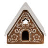 Clayre & Eef Waxinelichthouder Gingerbread house 8x8x8 cm Bruin Porselein Theelichthouder Bruin Theelichthouder