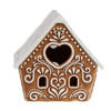 Clayre & Eef Waxinelichthouder Gingerbread house 9x7x8 cm Bruin Porselein Theelichthouder Bruin Theelichthouder