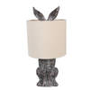 Clayre & Eef Tafellamp Konijn Ø 20x43 cm Bruin Beige Kunststof Bureaulamp Bruin Bureaulamp