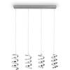 LED Hanglamp - Hangverlichting - Trion Lala - 8W - Natuurlijk Wit - 4000K - 4-lichts - Rechthoek - Chroom - Metaal