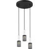 LED Hanglamp - Hangverlichting - Trion Josh - E27 Fitting - 3-lichts - Rond - Zwart Wit - Metaal