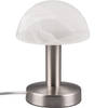 LED Tafellamp - Trion Nini - E14 Fitting - 1 lichtpunt - Mat Nikkel - Metaal - Wit Geborsteld Glas