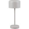 LED Tafellamp met Opbaadbare Batterijen - Trion Elf - 1.5W - Warm Wit 3000K - Grijs - Metaal