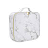 Intirilife make-up tas 26 x 23.4 x 9.5 cm cosmetische tas in grijs - wit marmer look met verstelbare binnenvakken