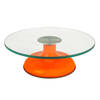 Intirilife taartplateau draaibare taartstandaard met anti-slip basis in oranje - 30 x 10 cm - bord voor taarten