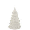 J-line - Kerstboom Lijnen Glitter+parels Wit/zilver Glas Large - 12.5x12.5x21cm