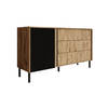 Meubella Dressoir Margareth - Eiken - 145 cm - 3 lades