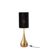 J-line - Lamp Druppel Ijzer/fluweel Goud/zwart Small - 20.5x20.5x77cm