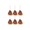 J-line - Doos Van 6 Kerstballen Gorilla Glas Bruin - 5x7x10cm