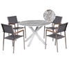 Beliani MALETTO/GROSSETO - Tuintafelset-Grijs-Aluminium, Polyester