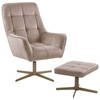 Beliani MOLLE - Fauteuil-Beige-Fluweel