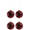 J-line - Doos Van 4 Kerstballen Bloemen Fluweel Glas Burgundy Medium - 10x10x10cm