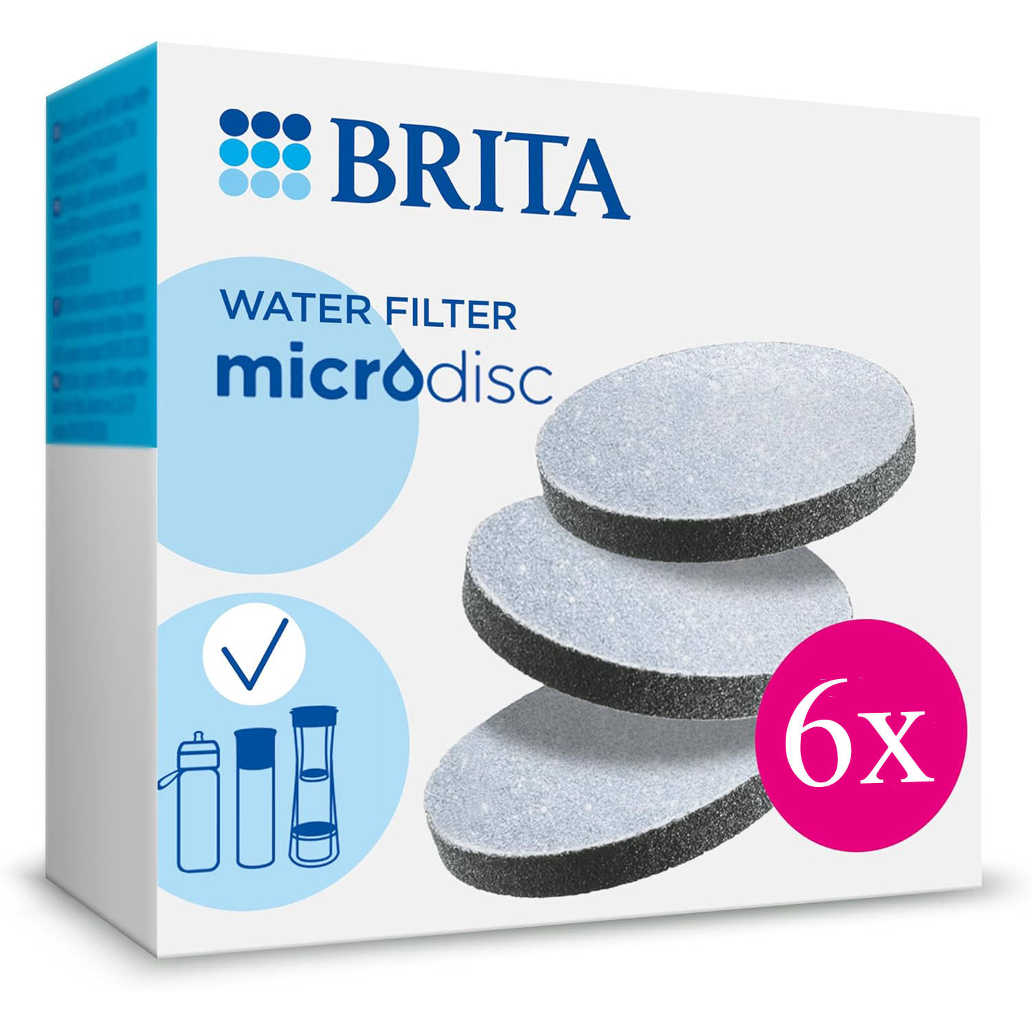 Brita MicroDisc voordeelverpakking - 6 Stuks - Pure smaak, vermindert PFAS, chloor