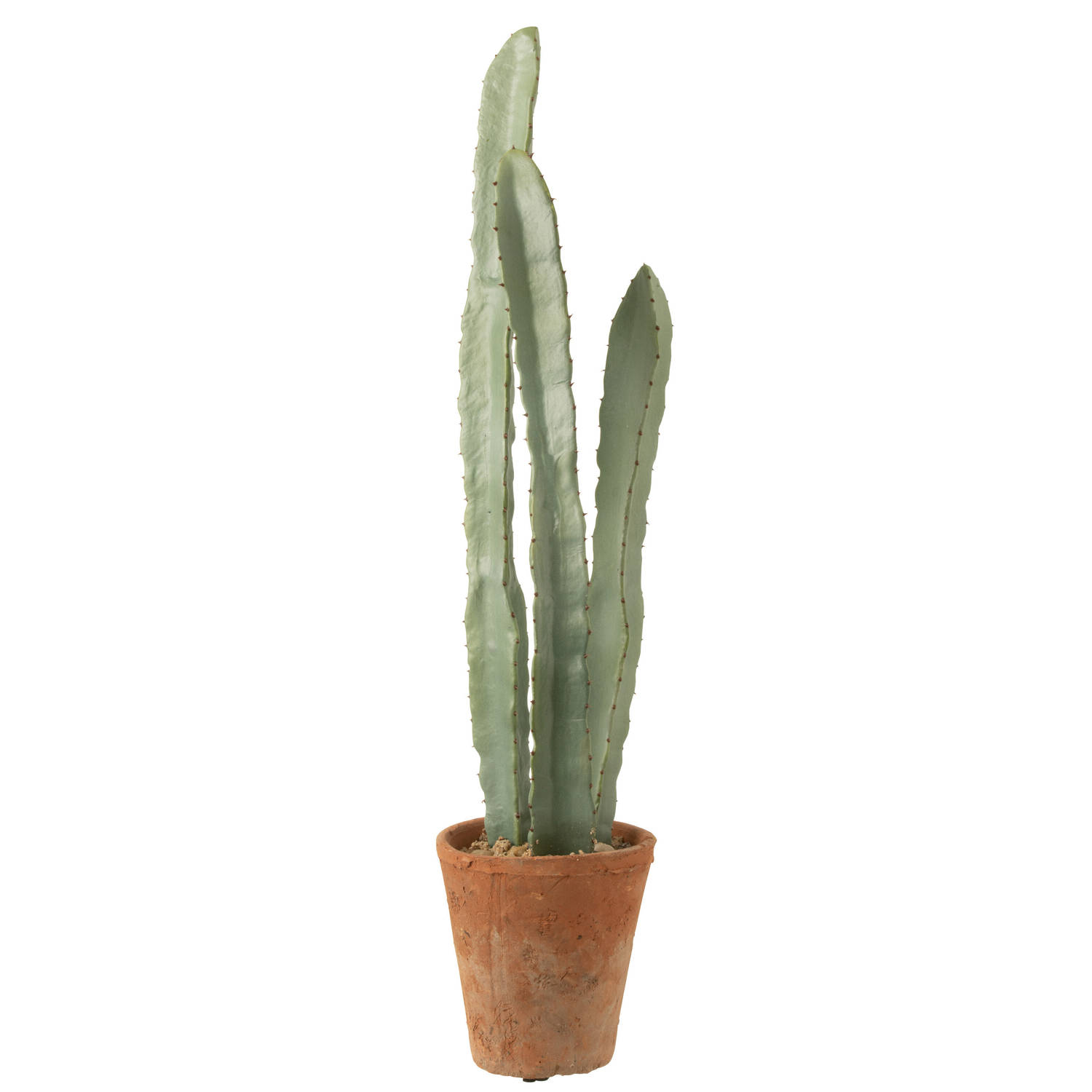 J-line - Cactus 3 Stuks In Pot Plastiek Groen Large - 17x17x80cm