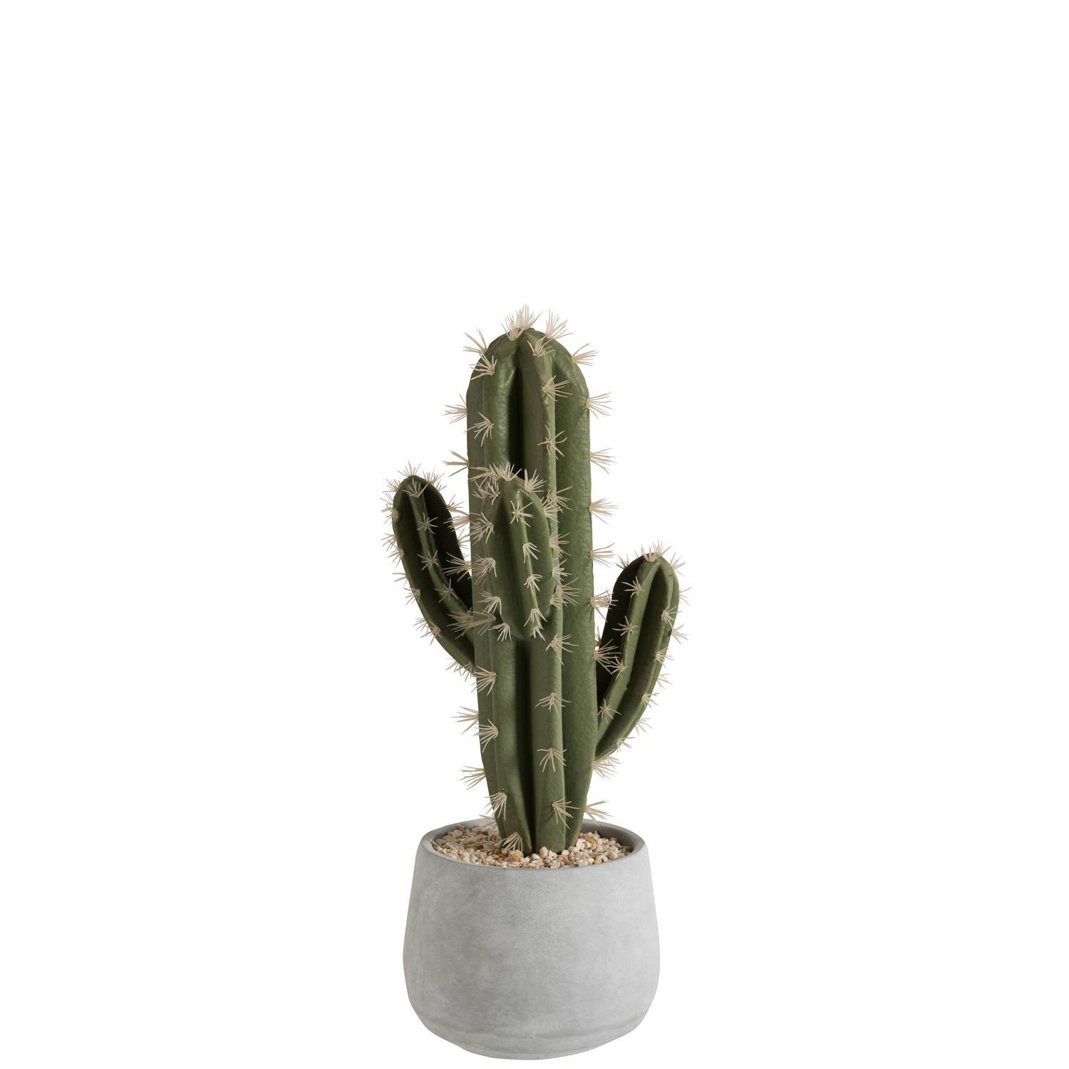 J-line - Succulent+pot Cement Groen - 17x17x46cm