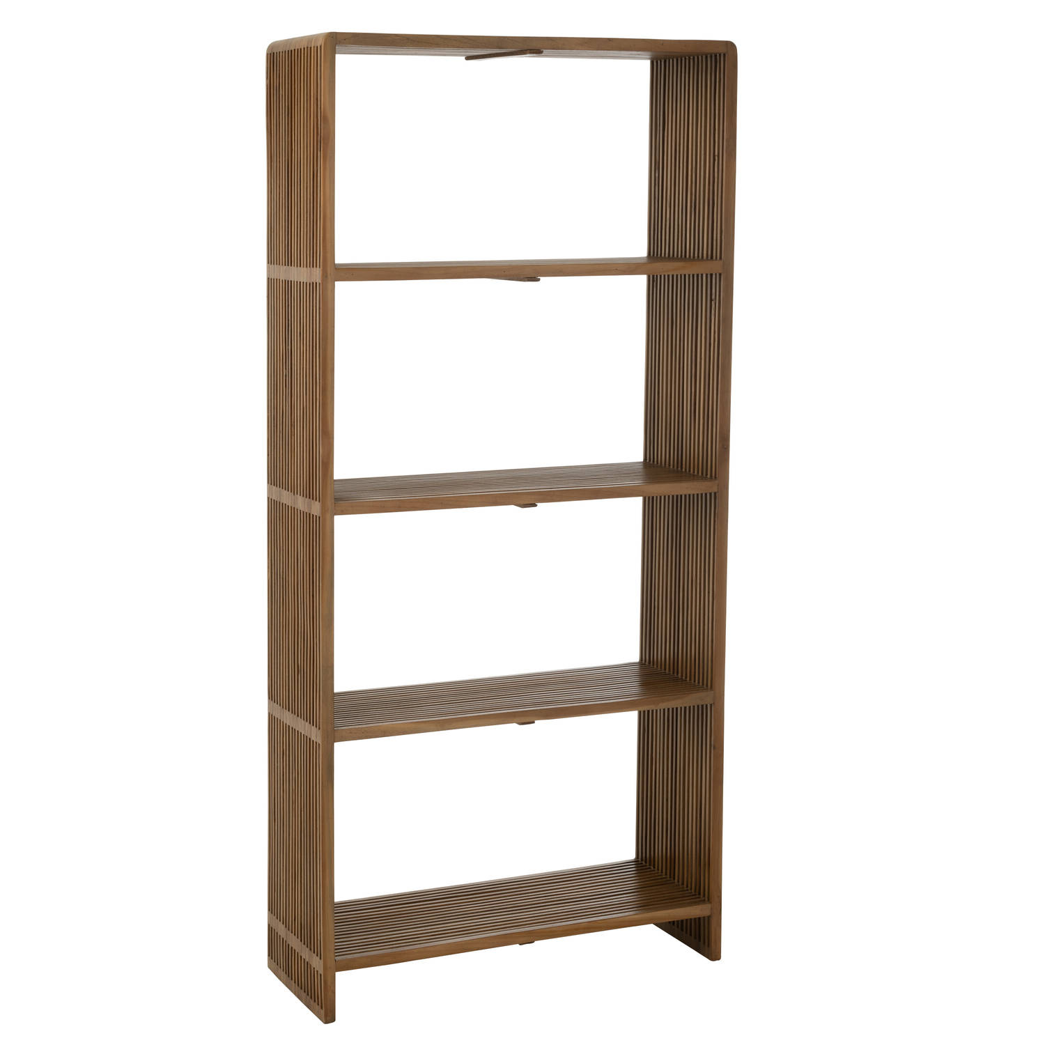 J-line - Boekenkast 4 Schappen Gerecycleerd Teak Naturel - 88x35x190cm