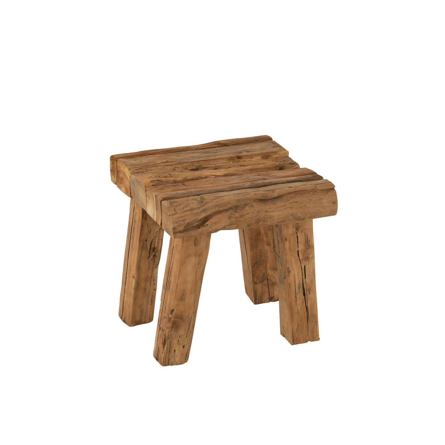 J-line - Stoel Rustiek Teakhout Naturel - 35x35x35cm