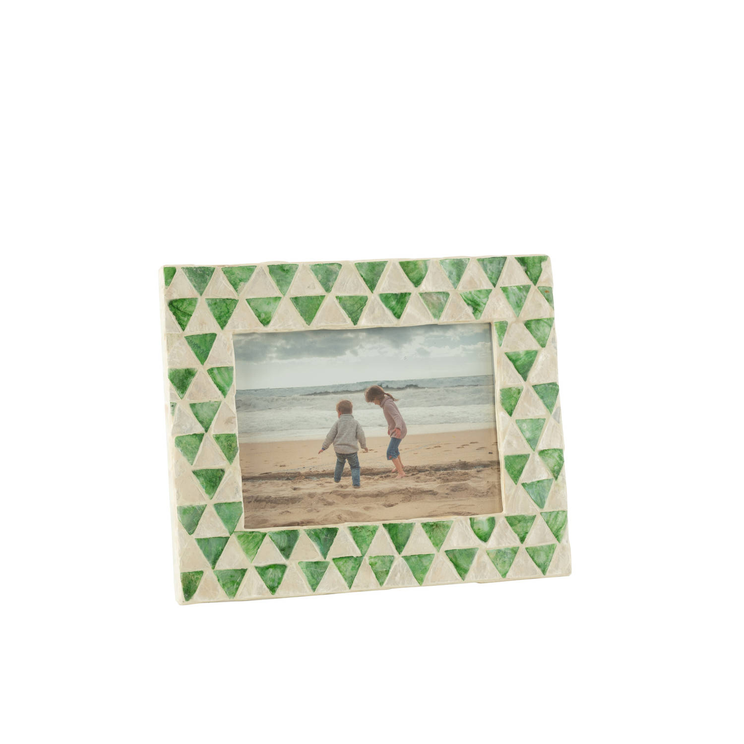 J-line - Fotokader Nuye Schelpen/mdf Groen 12x17cm - 25x11x20cm