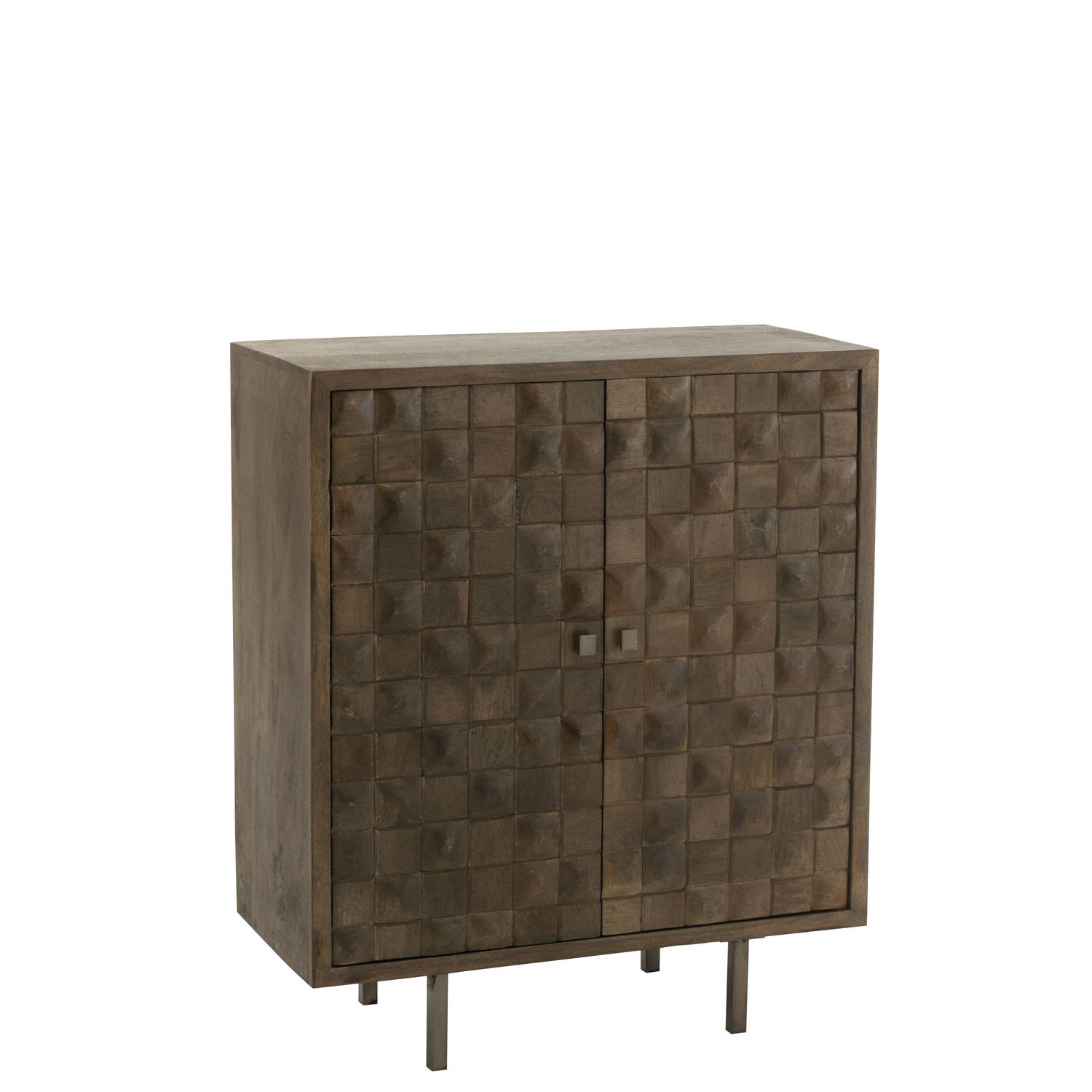 J-line - Kast Pino Metaal/mangohout Bruin/grijs - 89x42x104cm