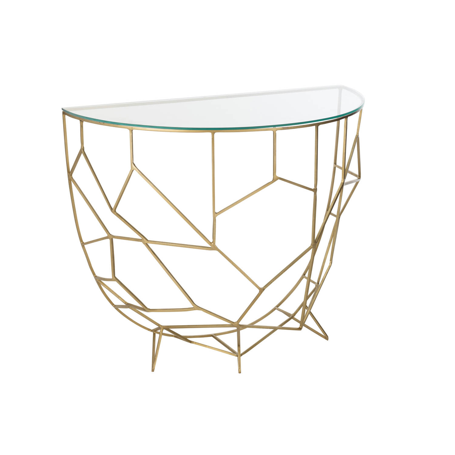 J-line - Console Moza Metaal/glas Goud - 90x46x76cm