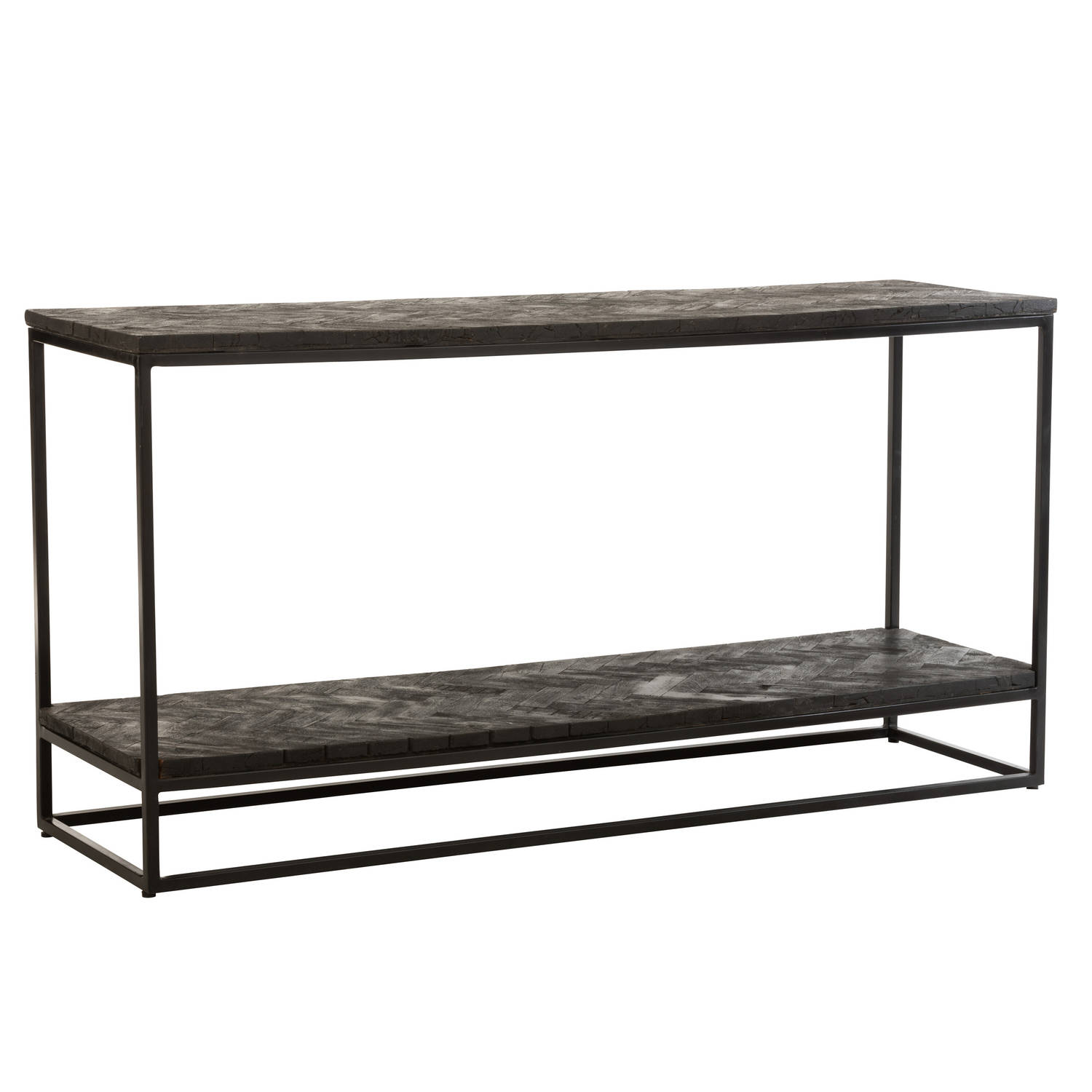 J-line - Console Grub Mango Hout Ijzer Zwart - 161.5x46.5x82cm