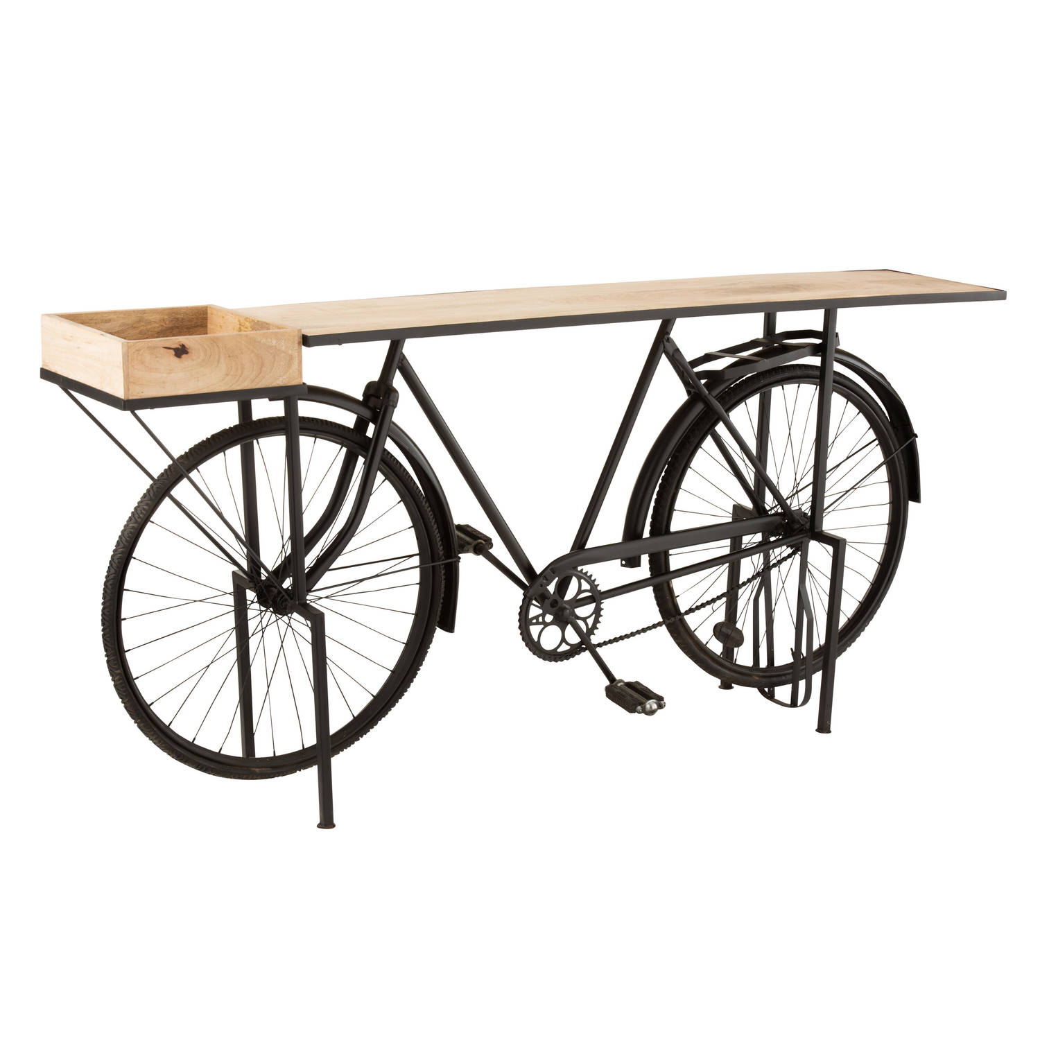 J-line - Console Fiets Metaal/mango Hout Zwart/naturel - 185x36x85.5cm