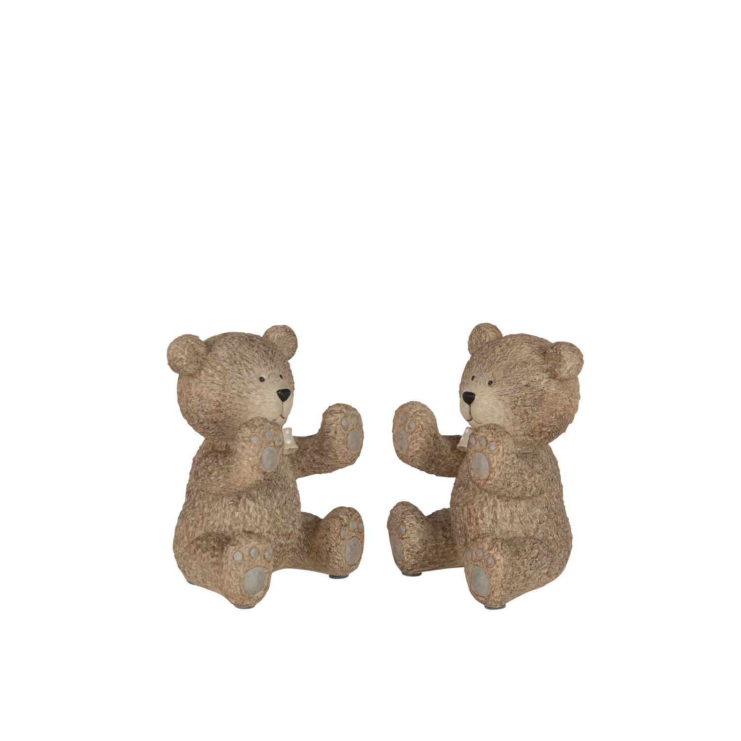 J-line - Set 2 Boekensteun Teddy Poly Lichtbruin - 10.5x10x15cm