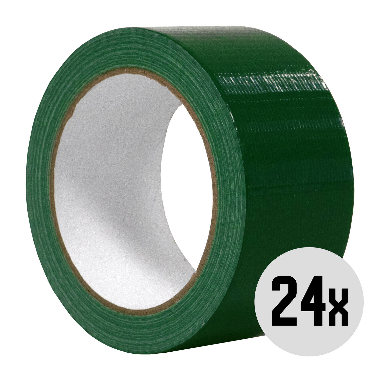 DULA Duct tape - Groen - 50 mm x 25m - 24 Rollen Ducktape - Reparatie tape