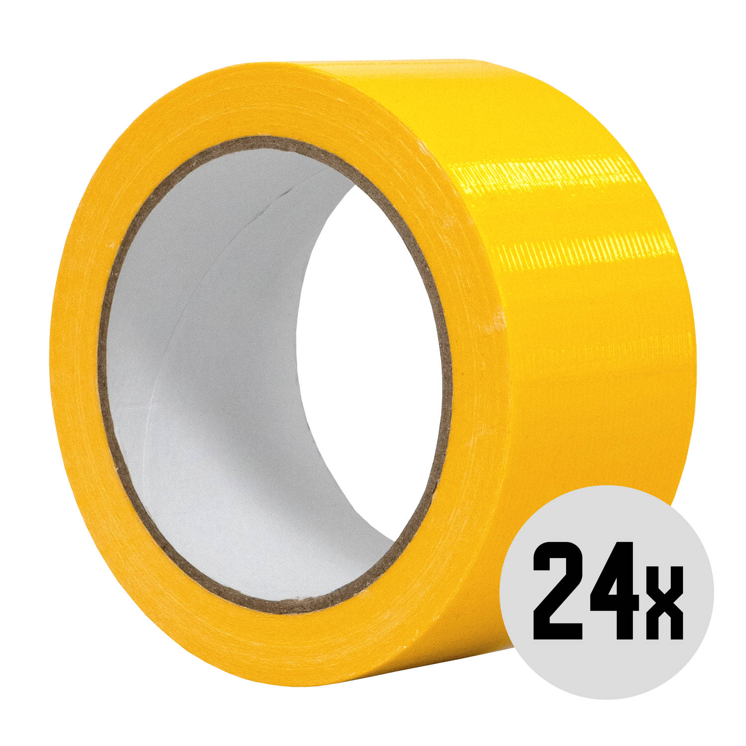 DULA Duct tape - Geel - 50 mm x 25m - 24 Rollen Ducktape - Reparatie tape