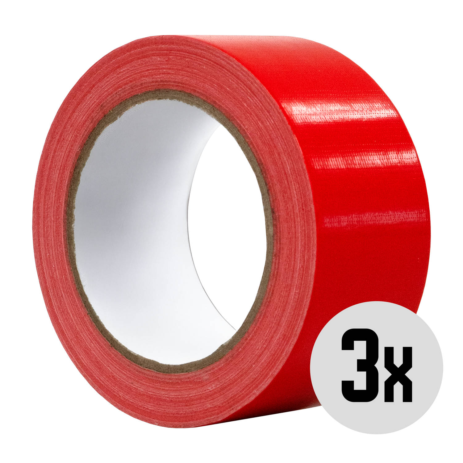 DULA Duct tape - Rood - 50 mm x 25m - 3 Rollen Ducktape - Reparatie tape