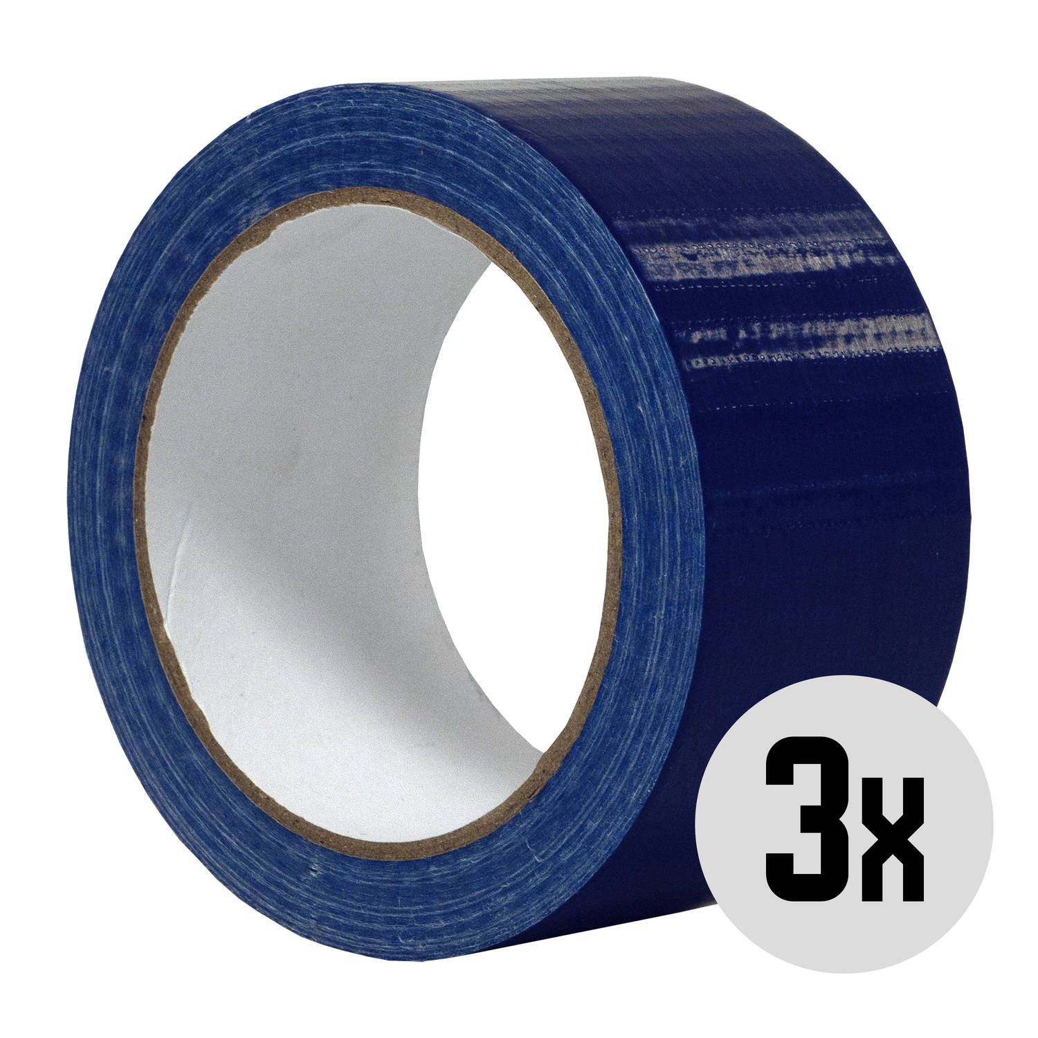 DULA Duct tape - Blauw - 50 mm x 25m - 3 Rollen Ducktape - Reparatie tape