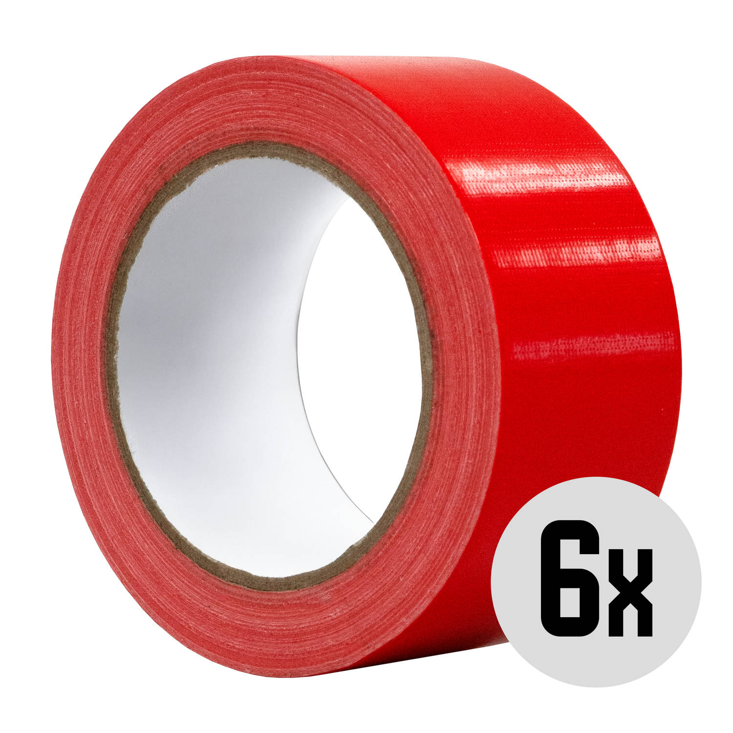 DULA Duct tape - Rood - 50 mm x 25m - 6 Rollen Ducktape - Reparatie tape