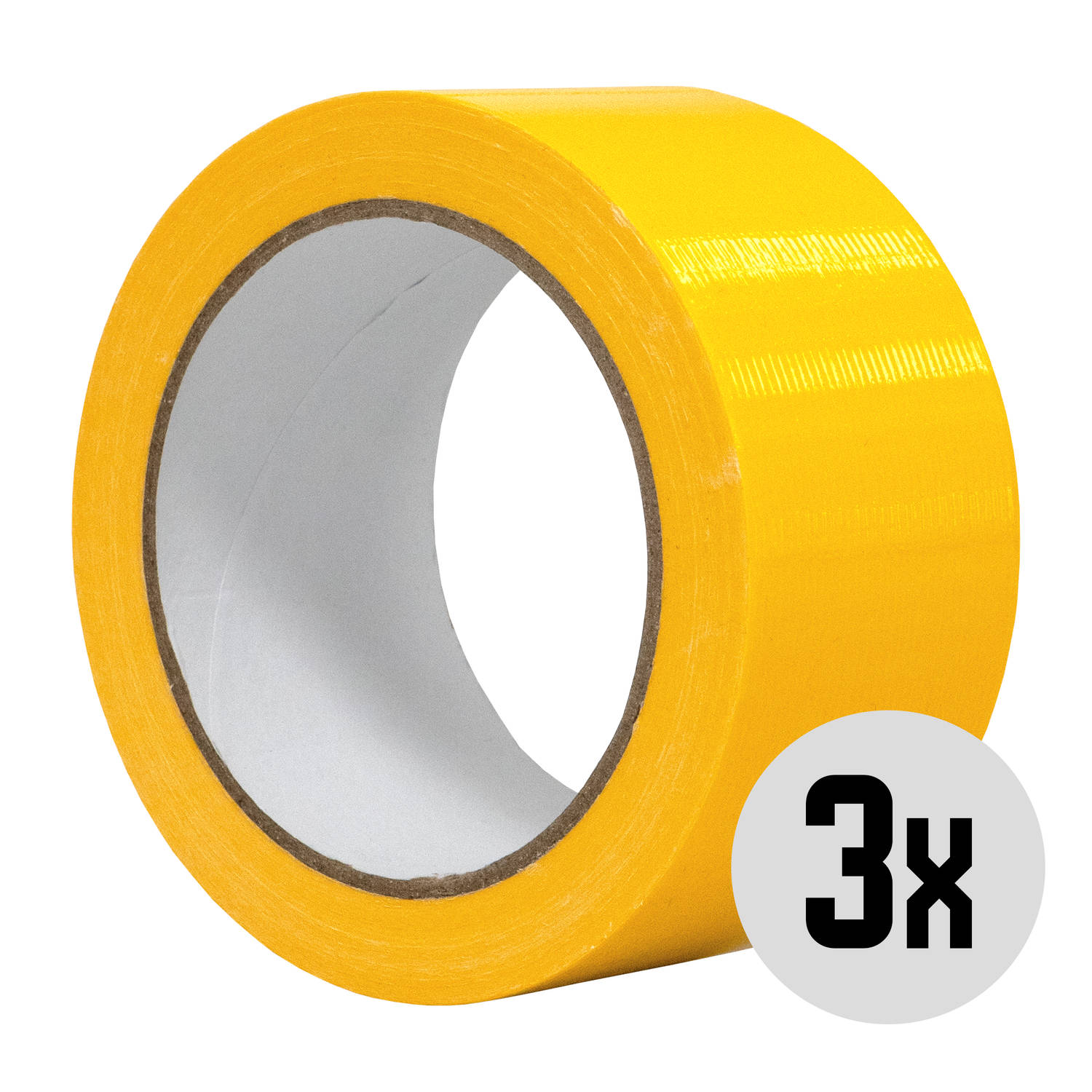 DULA Duct tape - Geel - 50 mm x 25m - 3 Rollen Ducktape - Reparatie tape