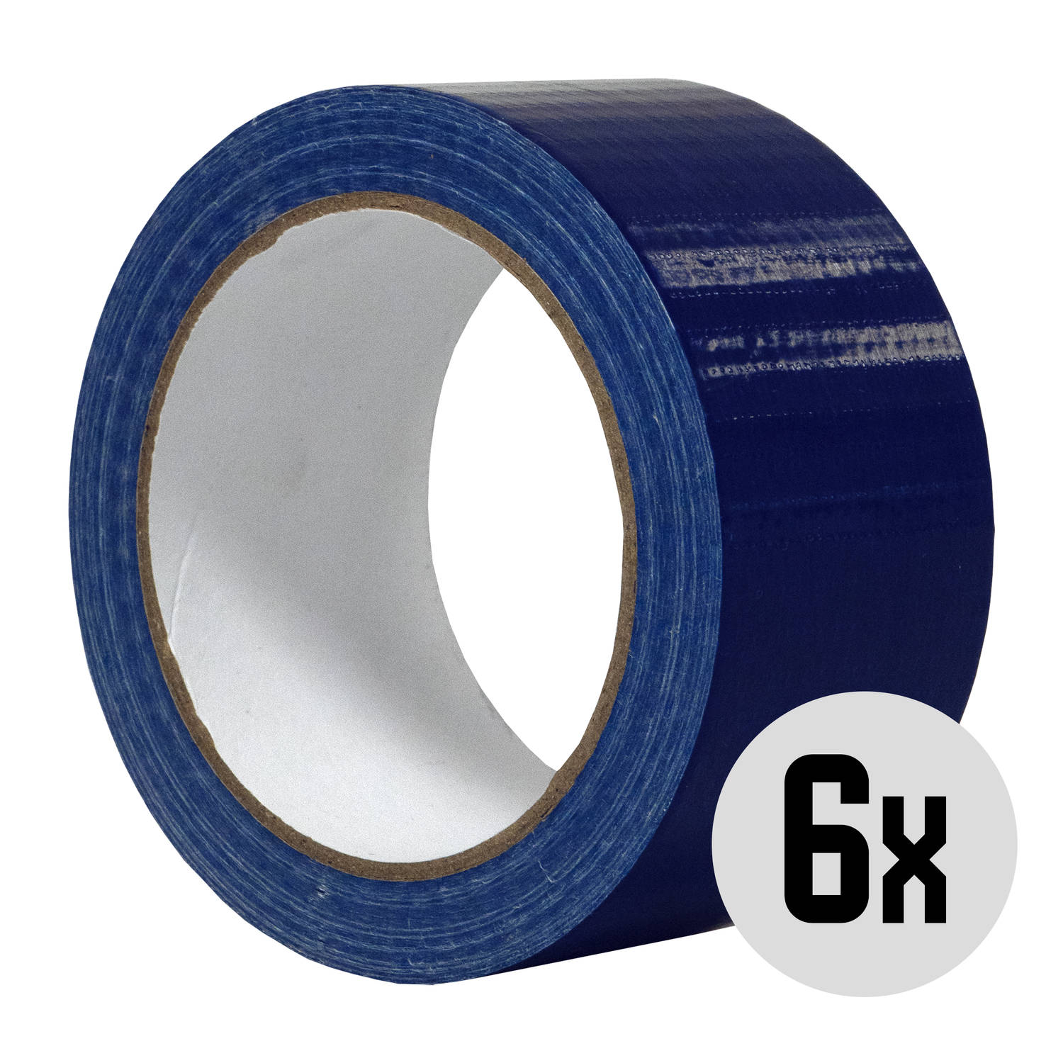 DULA Duct tape - Blauw - 50 mm x 25m - 6 Rollen Ducktape - Reparatie tape