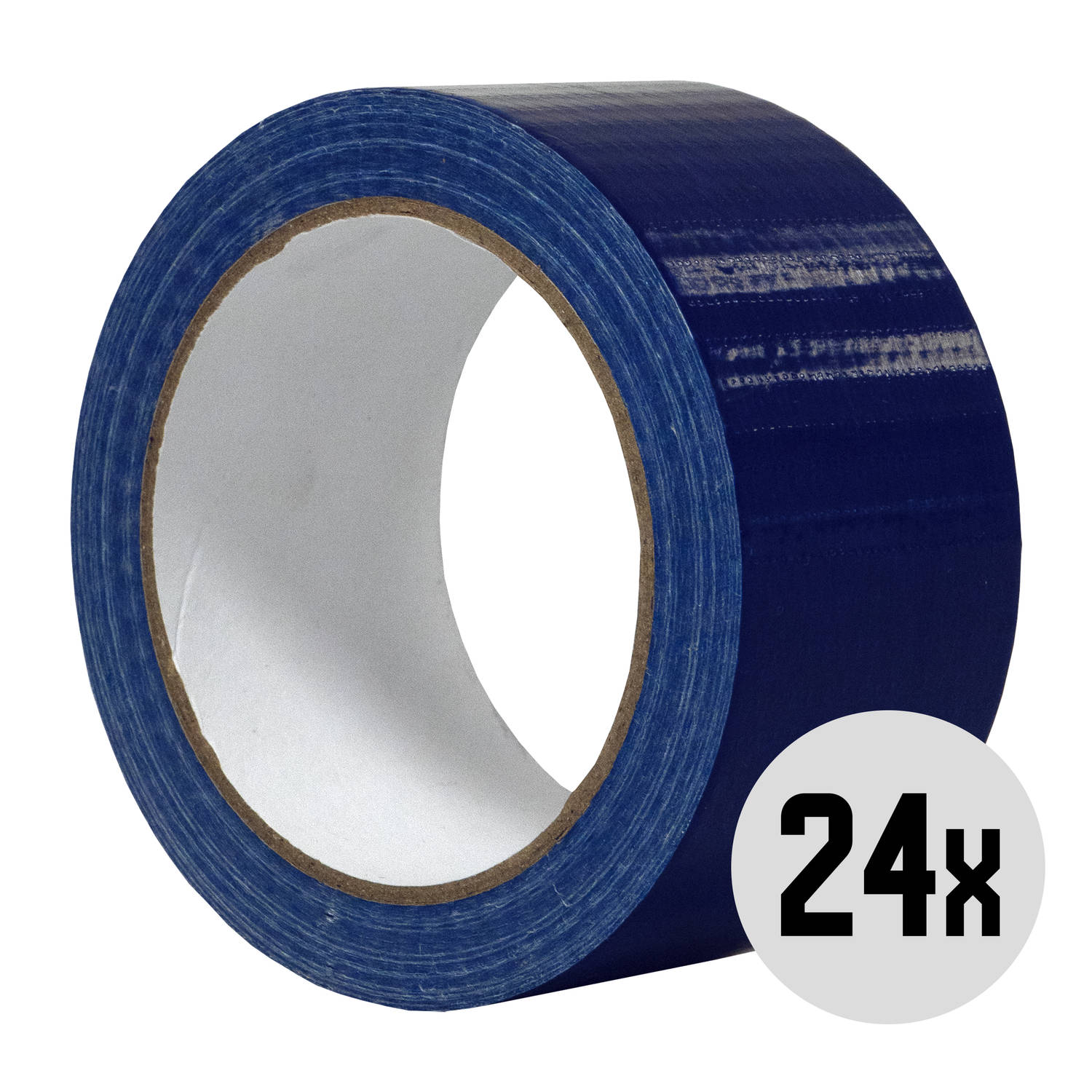 DULA Duct tape - Blauw - 50 mm x 25m - 24 Rollen Ducktape - Reparatie tape