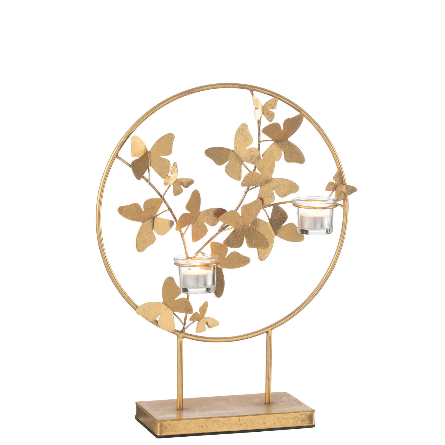 J-line - Theelichthouder Fly Metaal Goud - 35x14x46.5cm