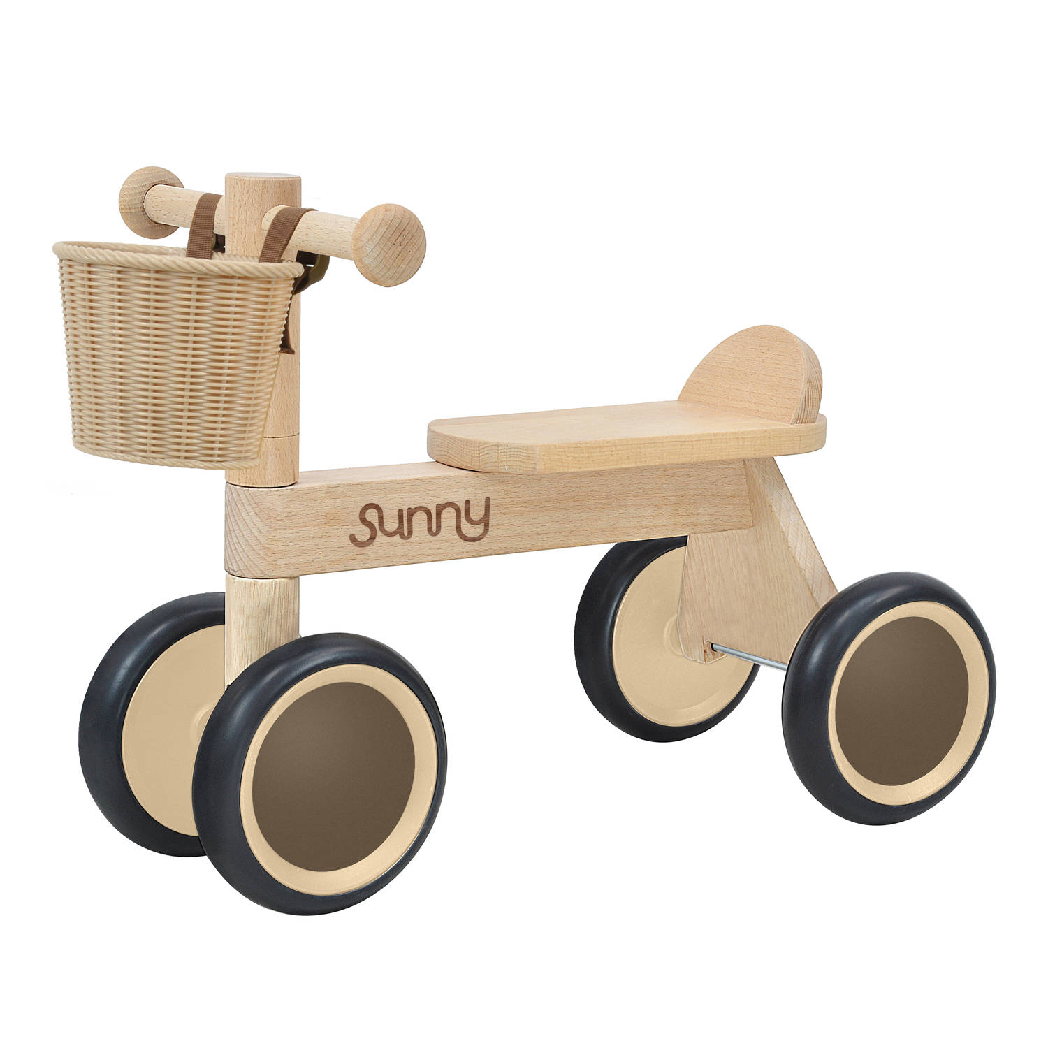 Sunny Mini Walker Loopfiets voor Kinderen - Hout Loopfiets 4 Wielen