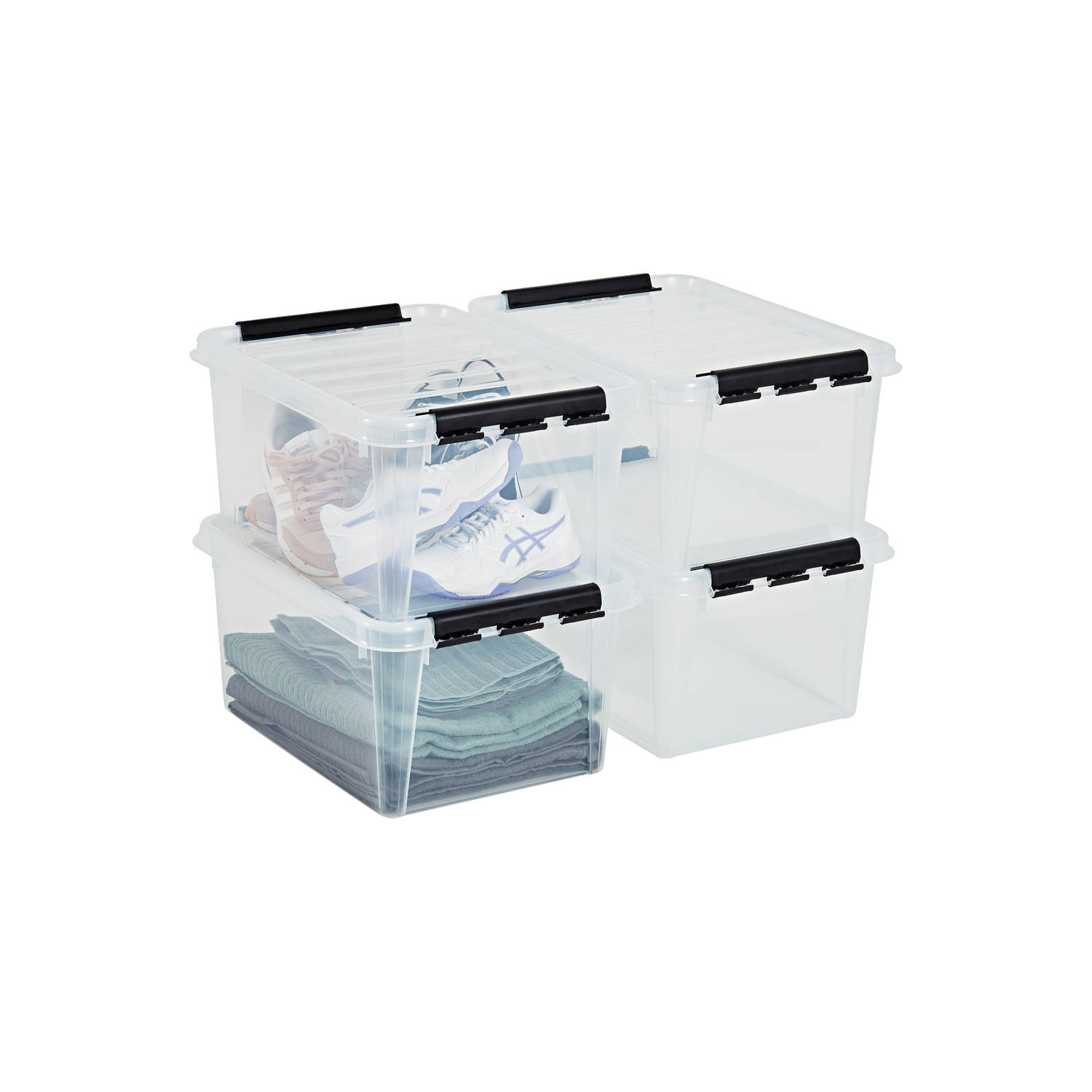 Set van 4 - Opbergdoos met deksel - 32 Liter - Opbergbox SmartStore™ Classic 31 - Stapelbaar en Nestelbaar - 10 jaar garantie - Voedselveilig - BPA vrij - Stevige deksels en verste