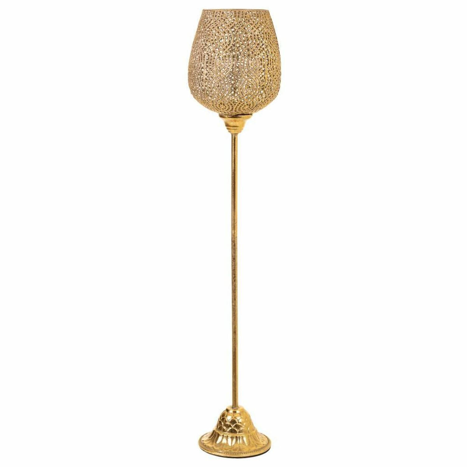 Kaarshouder Alexandra House Living Gouden Glas Ijzer 19 x 93 x 19 cm