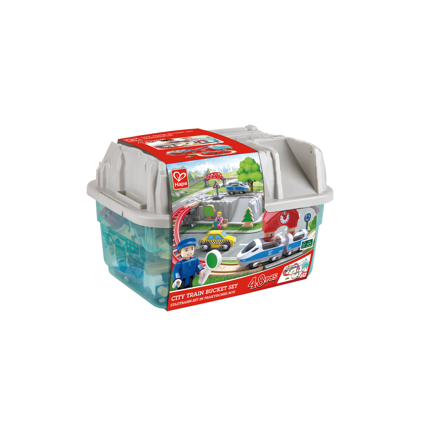 Hape City Train Bucket Set