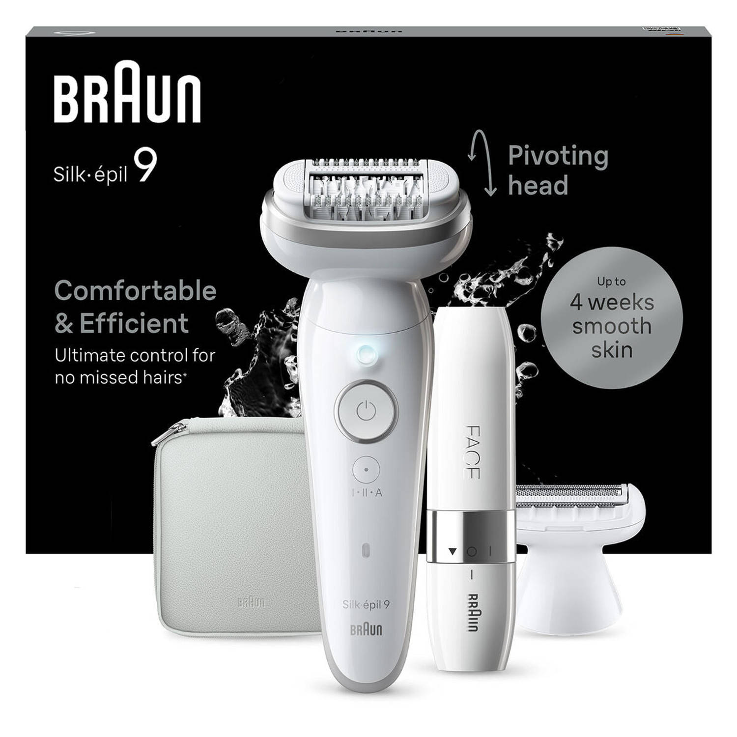 Braun Silk·épil 9 - Epilator Voor Eenvoudige Ontharing - Langdurig Gladde Huid - 9-041 - Wit/Zilver