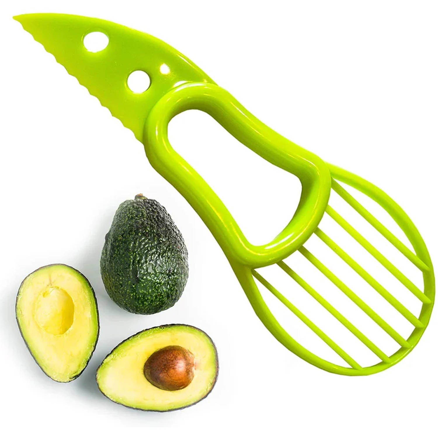 Knaak Avocado Snijder Tool - 3 in 1 - Avocado Slicer Tool - Groen