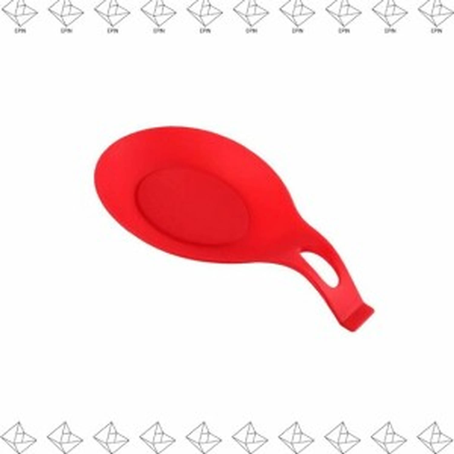 Knaak Lepel mat - Tool Houder - Keuken Accessoires - Hittebestendig - Silicone Pad - Rood - 1 Stuk