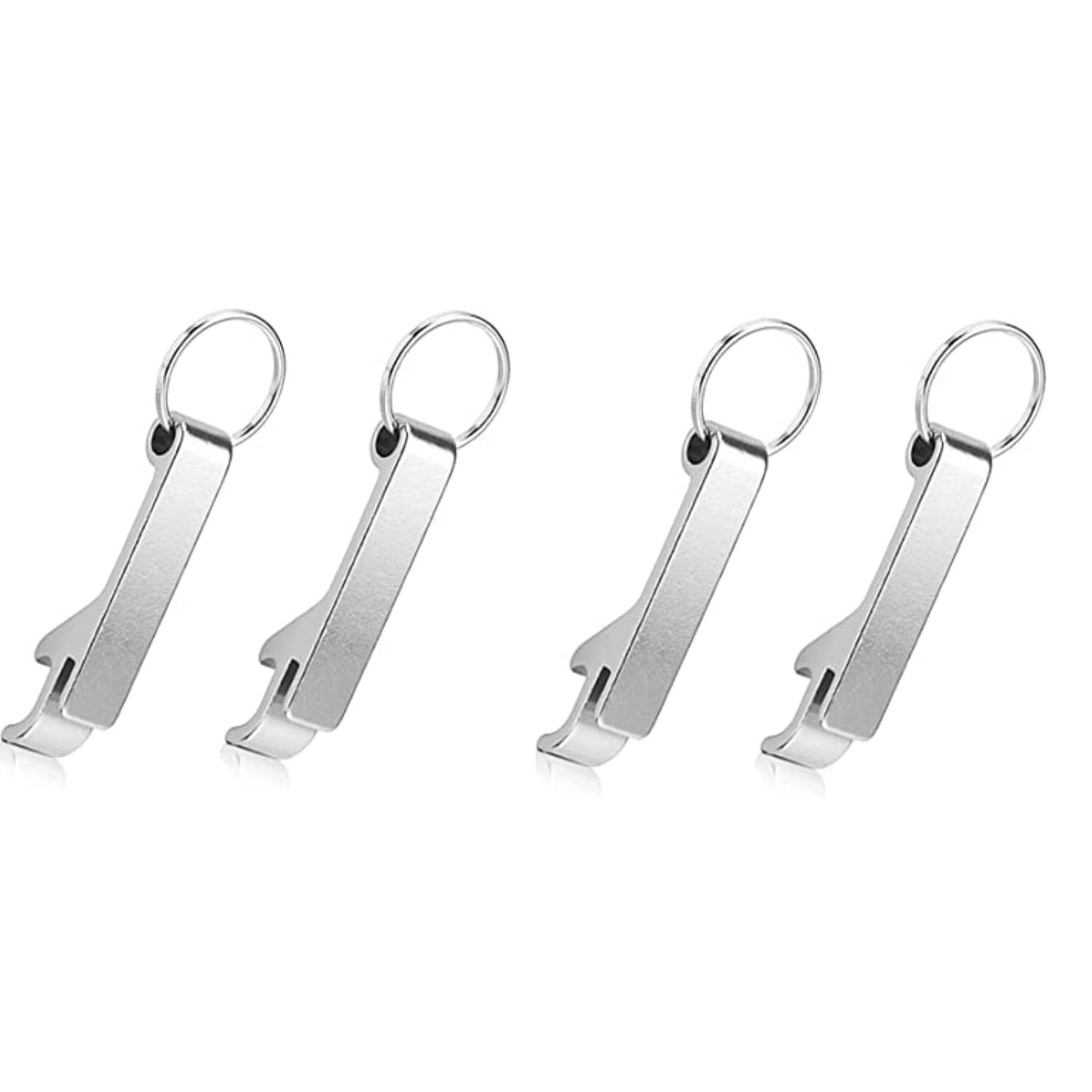 Knaak Flesopener Sleutelhanger - 4 stuks - Zilver - Bieropener