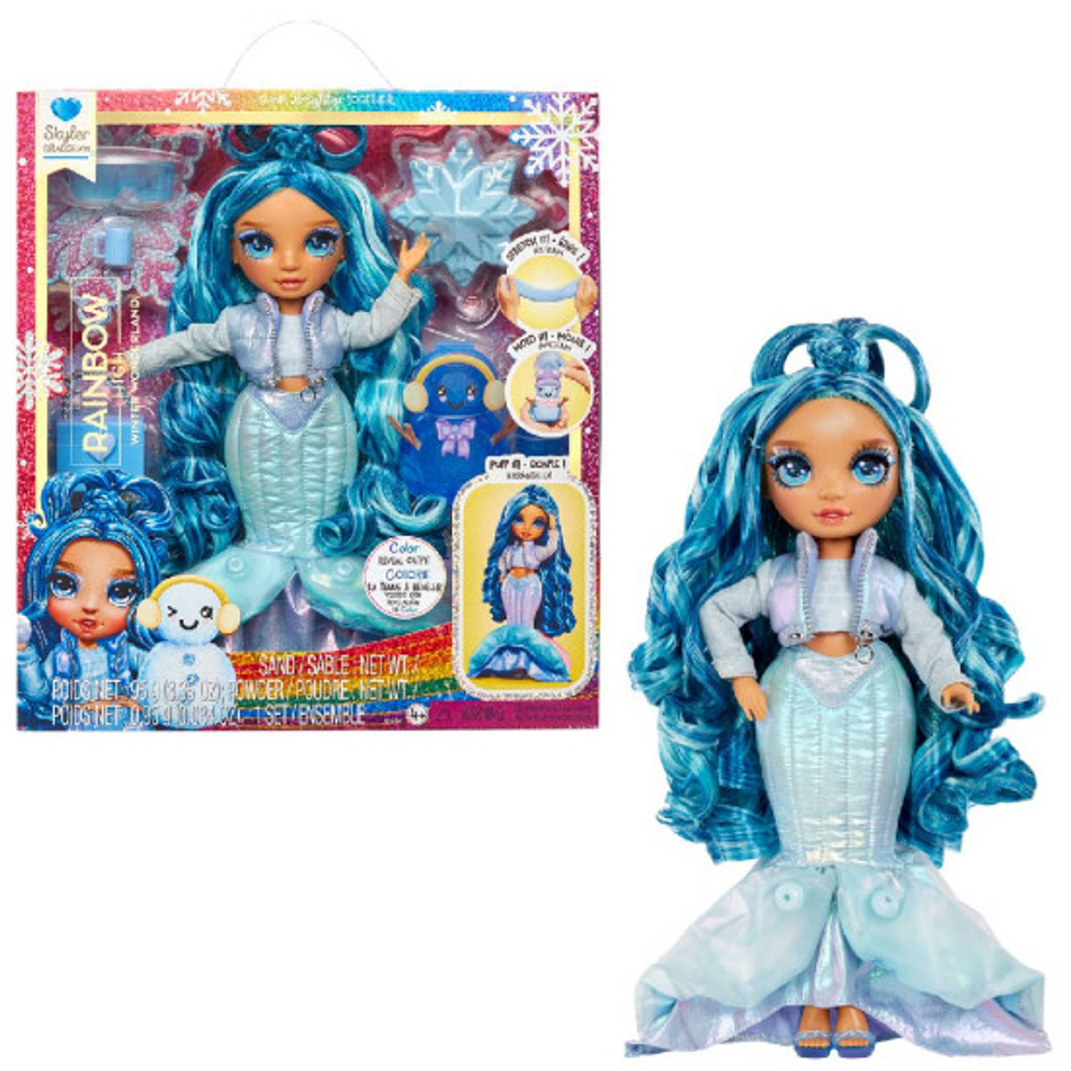 Rainbow High Winter Wonderland-pop - Skyler (blauw)