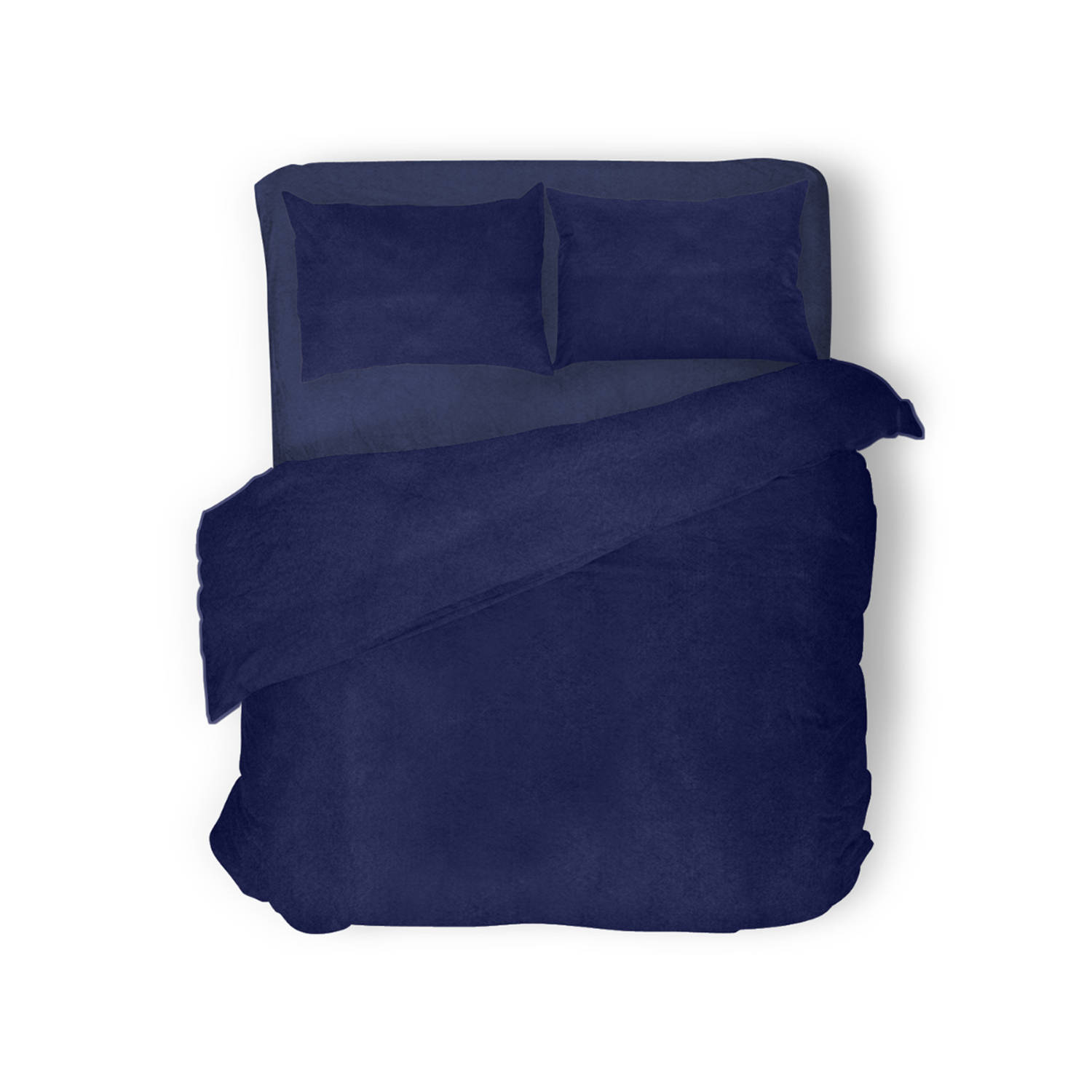 Eleganzzz Dekbedovertrek Flanel Uni - blauw 200x200/220cm