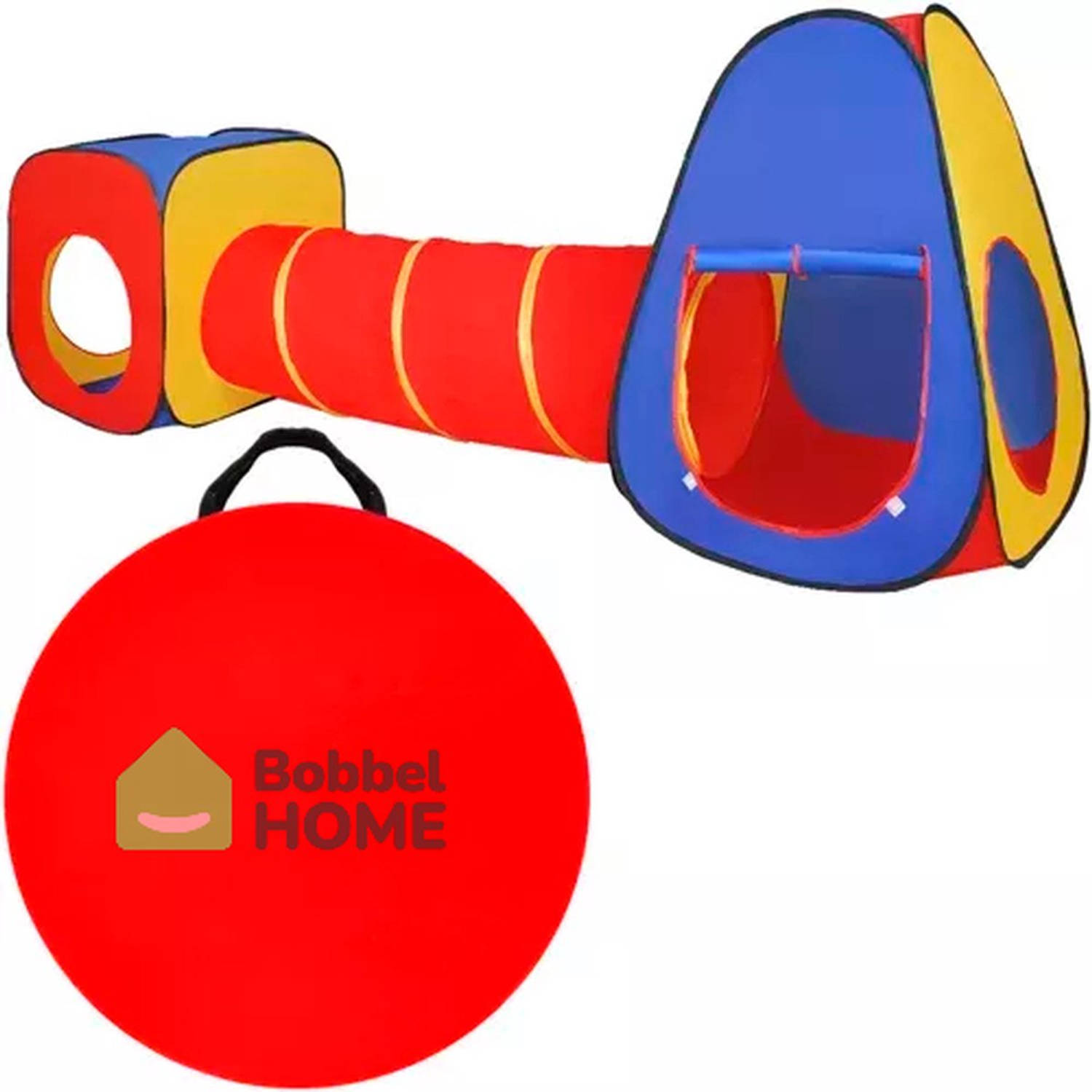 Bobbel Home 3 in 1 Speeltent voor Kinderen - Speelhuisje met Tipi - Speeltunnel - Kruiptunnel - Kindertent met Bodem